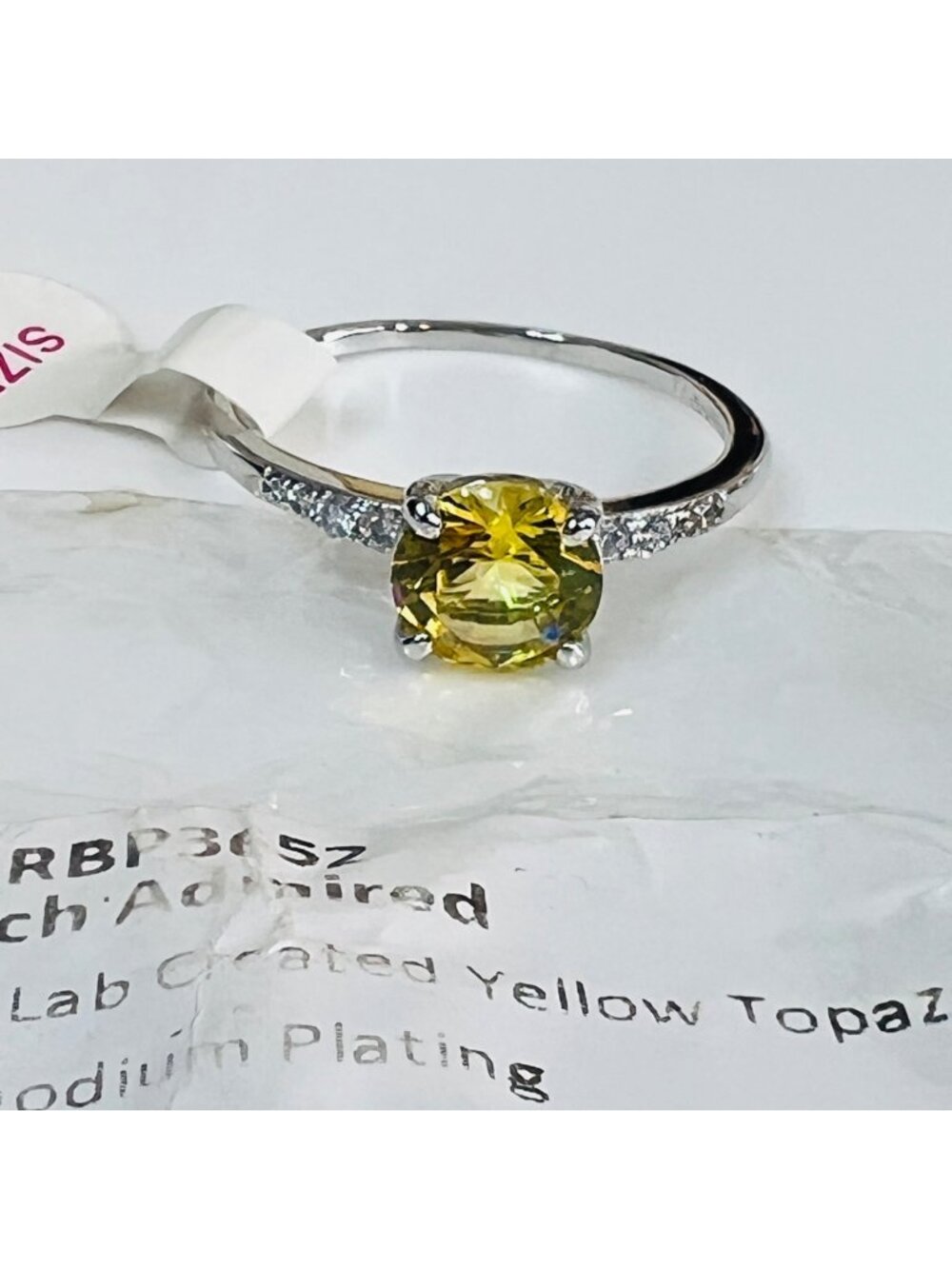 Ring Bomb Party Ring # 3652 size 11 LC yellow topaz fashion jewelry feminine